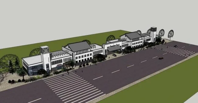 Sketchup Business Model | Multi story Commercial Street, Commercial Buildings, Chinese Style