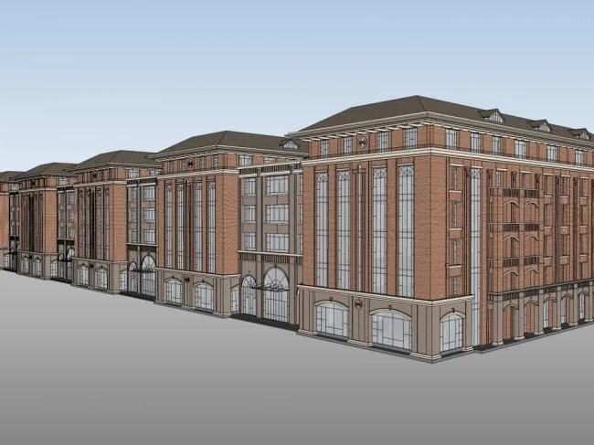 Sketchup School Model | Multi story College School, Campus Educational Architecture, Classical Style