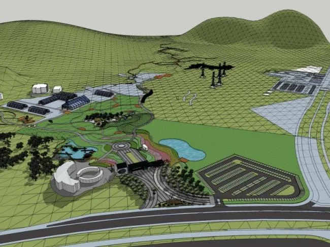 Sketchup Landscape Model | Mine Landscape, Modern Style