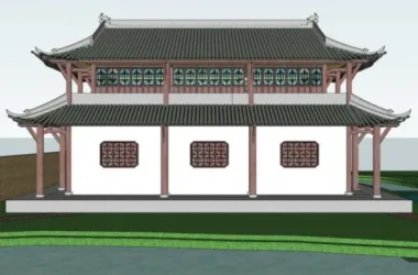 SketchUp Model of a Multi-Story Ancient Chinese Drum Tower-BIM WORLD