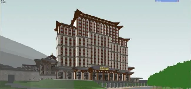 Sketchup Hotel Model | High rise Hotel, Chinese Style, Nanhu Desheng and Hotel Bidding Proposal