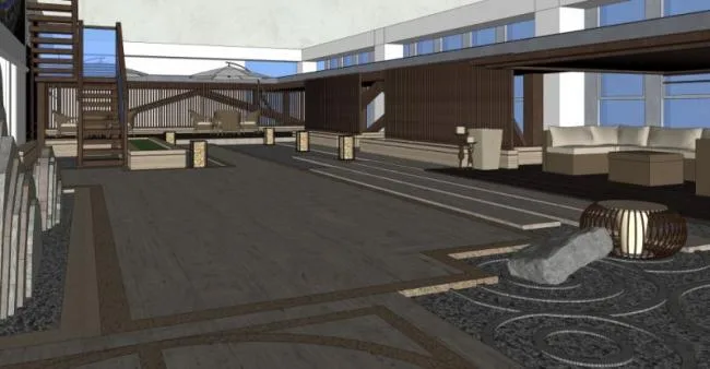 Sketchup Landscape Model | Roof Garden Landscape, Modern Style