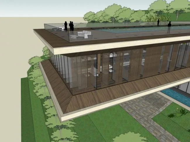 Sketchup Business Model | Multi story Clubhouse, Modern Style
