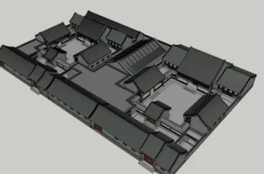 SketchUp Residential Design: Chinese-Style Courtyard Model-BIM WORLD