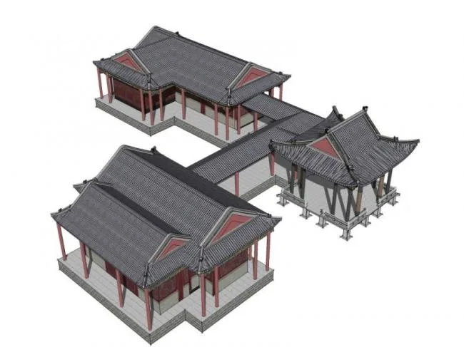 Sketchup Sketch Model | Pavilion, Chinese Style, Sketch