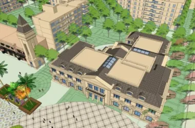 SketchUp Business Model: Multi-Story Commercial Street in Neoclassical Style-BIM WORLD