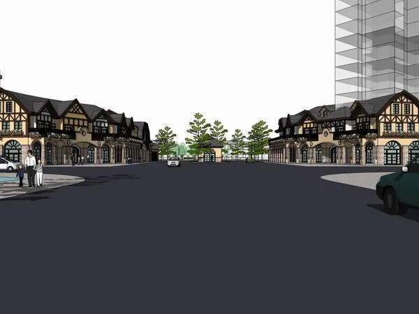 Sketchup Business Model | Multi story Clubhouse, Commercial, British Classical Style