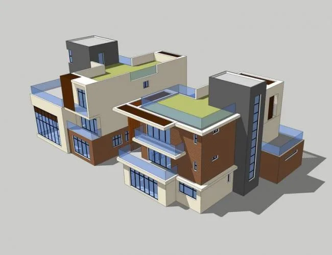 Sketchup Villa Model | Solo Villa, Modern Style