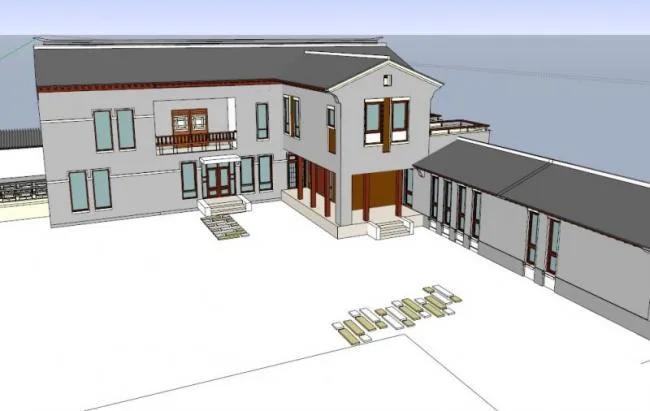 Sketchup Residential Model | Low rise Huizhou style Courtyard