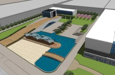 Modern Multi-Story Office Building Model in SketchUp-BIM WORLD