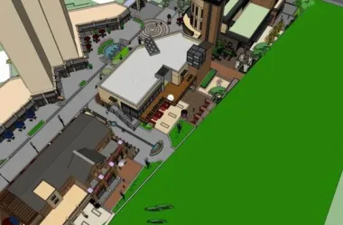 SketchUp Business Model: Multi-Story Classical Style Commercial Building-BIM WORLD