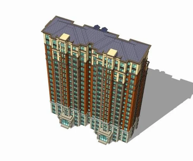 Sketchup Residential Model | High rise Residential Buildings, Residential Buildings, French Classical Style