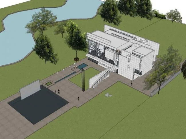 Sketchup Landscape Model | Villa Landscape, Courtyard Landscape, Modern Style