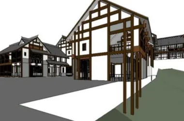 SketchUp Business Model: Modern Chinese-Style Commercial Street Design-BIM WORLD