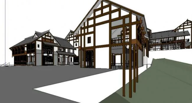 SketchUp Business Model: Modern Chinese-Style Commercial Street Design