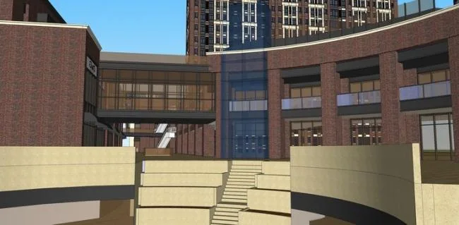 Sketchup Complex Model | High rise residential, hotel, European style, ground floor commercial, large commercial complex