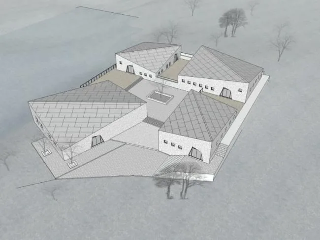Sketchup Cultural Model | Multi story Museum, Cultural Architecture, Modern Style
