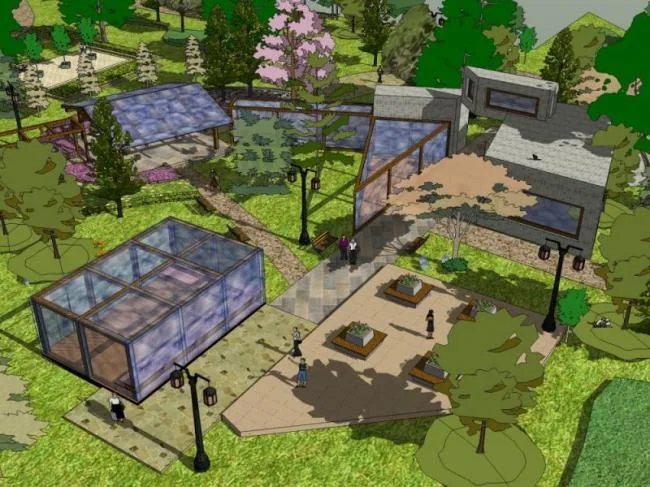 Sketchup Landscape Model | Park Landscape, Modern Chinese Style