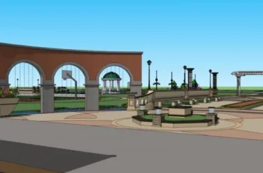 SketchUp Landscape Models: European and Classical Square Designs-BIM WORLD