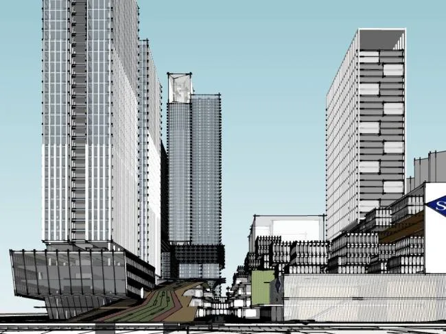 Sketchup Complex Model | Super high-rise commercial complex, office hotel, modern style
