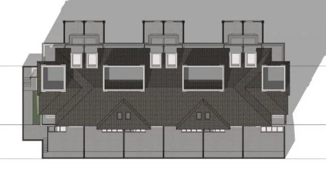 Sketchup Villa Model | Multi row Villa, Slope Top, Modern Style