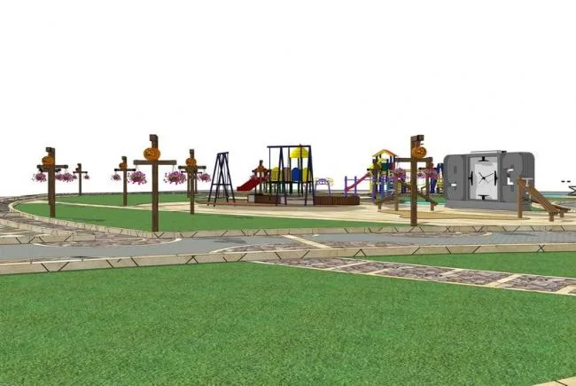Sketchup Landscape Model | Children's Playground, Entertainment Facilities, Landscape, Modern Style