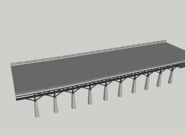 SketchUp Materials for Landscape and Elevated Bridges: Overpasses, Bridge Piers, and Components
