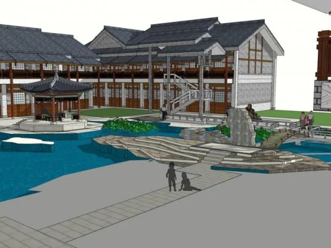 Sketchup Hotel Model | Multi story Hotel, Chinese Style