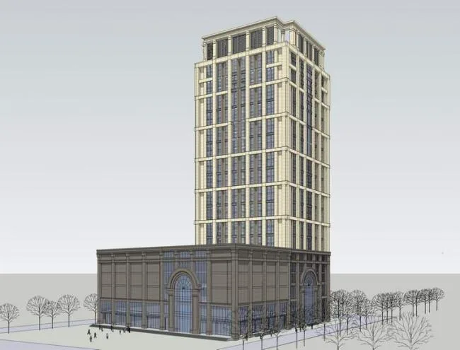 Neoclassical High-Rise Office Building SketchUp Model