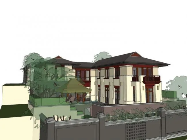 Modern Solo Villa Design in SketchUp Model