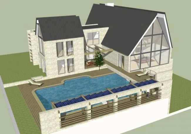 Sketchup Villa Model | Single Family Villa, Classical Style