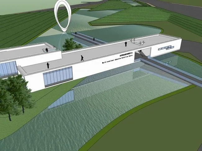 Sketchup Cultural Model | Exhibition Center, Exhibition Hall, Cultural Architecture, Modern Style