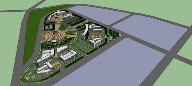 Sketchup Landscape Model | Square Landscape, Modern Style, Hotel Office, Entrance, Urban Sketch