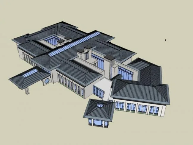 Sketchup Hotel Model | Multi story Hotel, Chinese Style