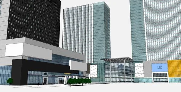 Sketchup Office Model | High rise Office, Lower level Commercial, Modern Style