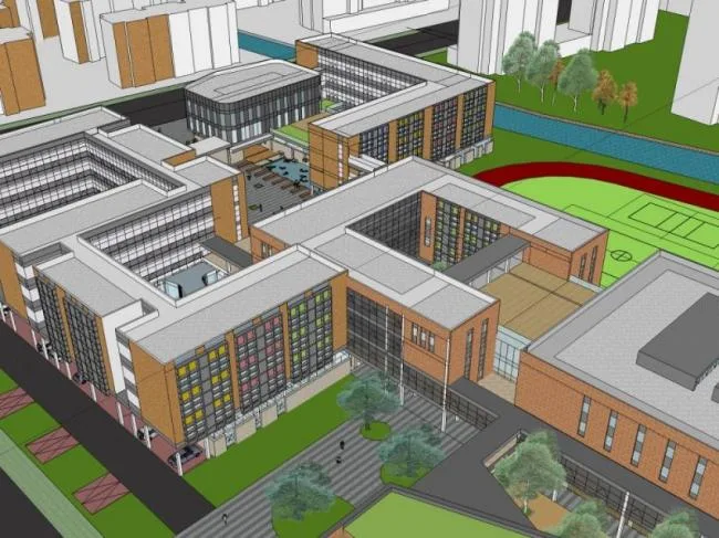 Sketchup School Model | Multi story School, Campus Educational Architecture, Modern Style
