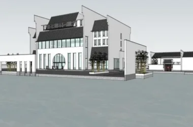 SketchUp Business Model: Multi-Story Club with Modern Chinese Design-BIM WORLD