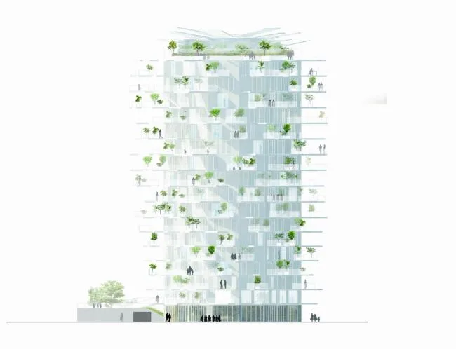 BIM Architecture | Scattered branches and leaves, towering white tree tower apartments/Fujimoto Shosuke, etc
