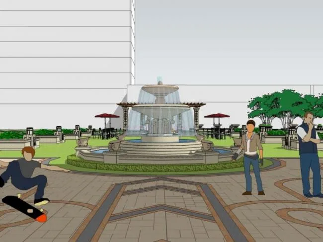 Sketchup Landscape Model | Community Landscape, Residential Landscape, Classical Style