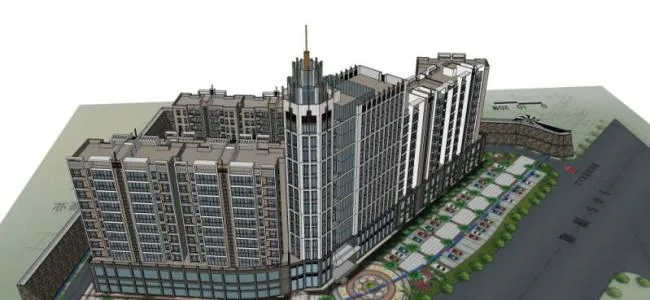 Sketchup Residential Model | High rise Residential Buildings, Modern Style