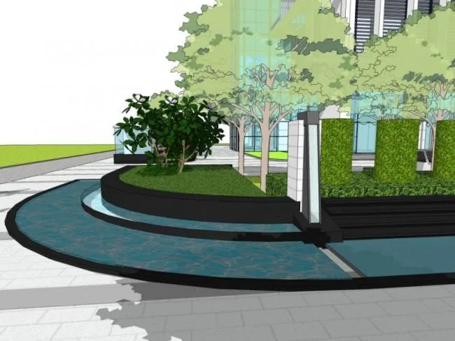 Sketchup Landscape Model | Office Landscape, Modern Style