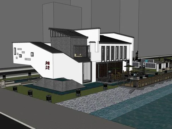 Sketchup Villa Model | Villa, Chinese Classical Style