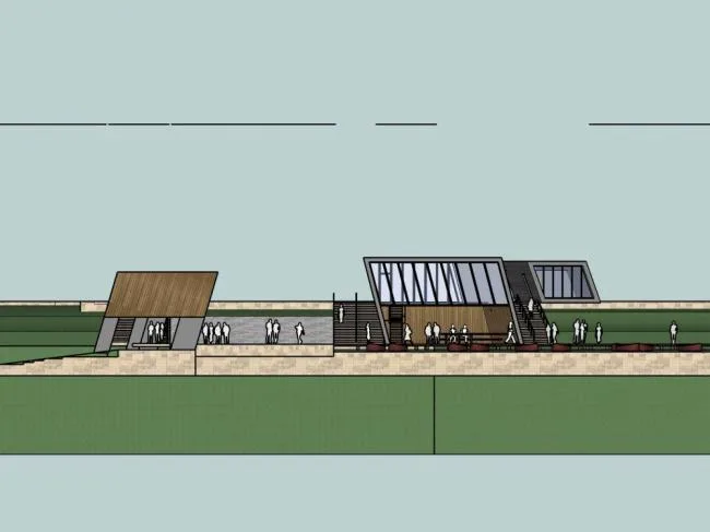 Sketchup Business Model | Dock Business, Modern Style, Waterfront Landscape