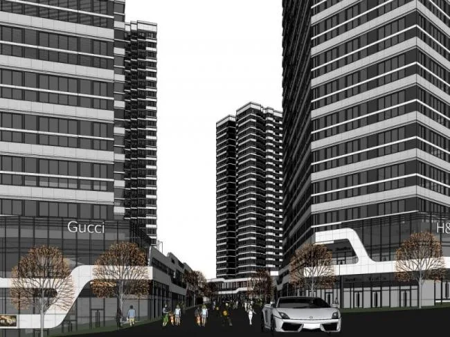Sketchup Complex Model | High rise office building, shopping center, commercial, multi story complex, modern style
