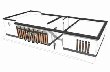 SketchUp Model: Chinese-Style Property with Management Office and Park Pavilion-BIM WORLD