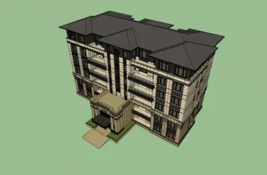 Neoclassical Multi-Story Garden House Residential Model in SketchUp-BIM WORLD