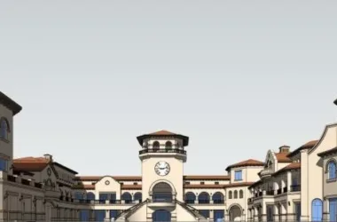 SketchUp Business Model: Designing a Multi-Story Spanish-Style Commercial Street-BIM WORLD