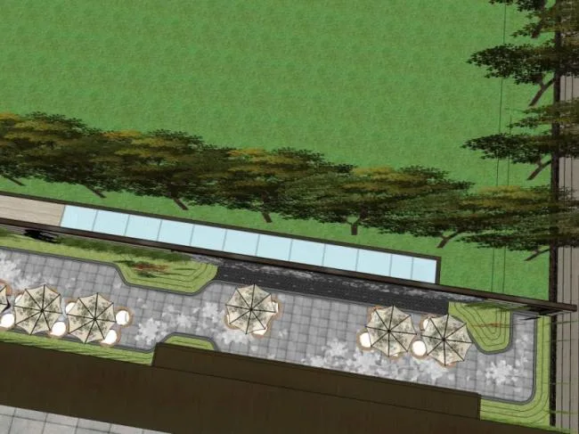 Sketchup Landscape Model | Clubhouse Landscape, Chinese Style, Chinese Clubhouse Landscape