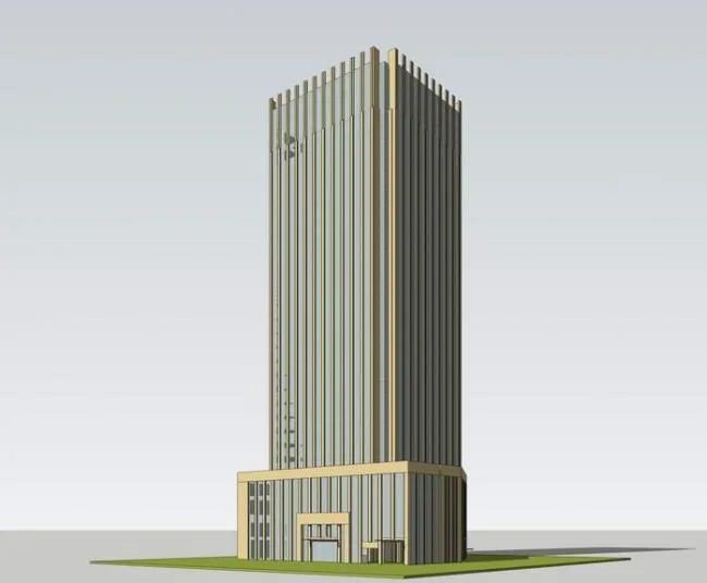 Sketchup Office Model | High rise Office Building, Office Building, Modern Style, Vertical Lines