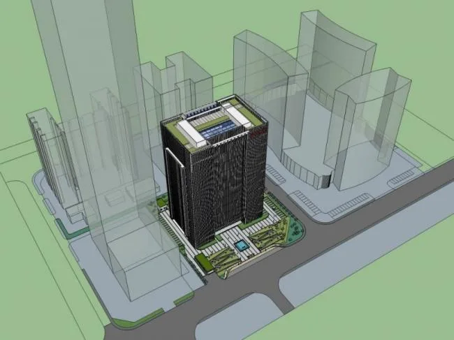 Sketchup Landscape Model | Office Landscape, Modern Style